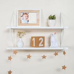 Baby Art Tiny Style Wooden Line Nursery Décor White - Foot Print With Photo Frame For Ages 0-3 Years