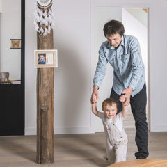 Baby Art Tiny Style Wooden Line Nursery Décor White - Foot Print With Photo Frame For Ages 0-3 Years