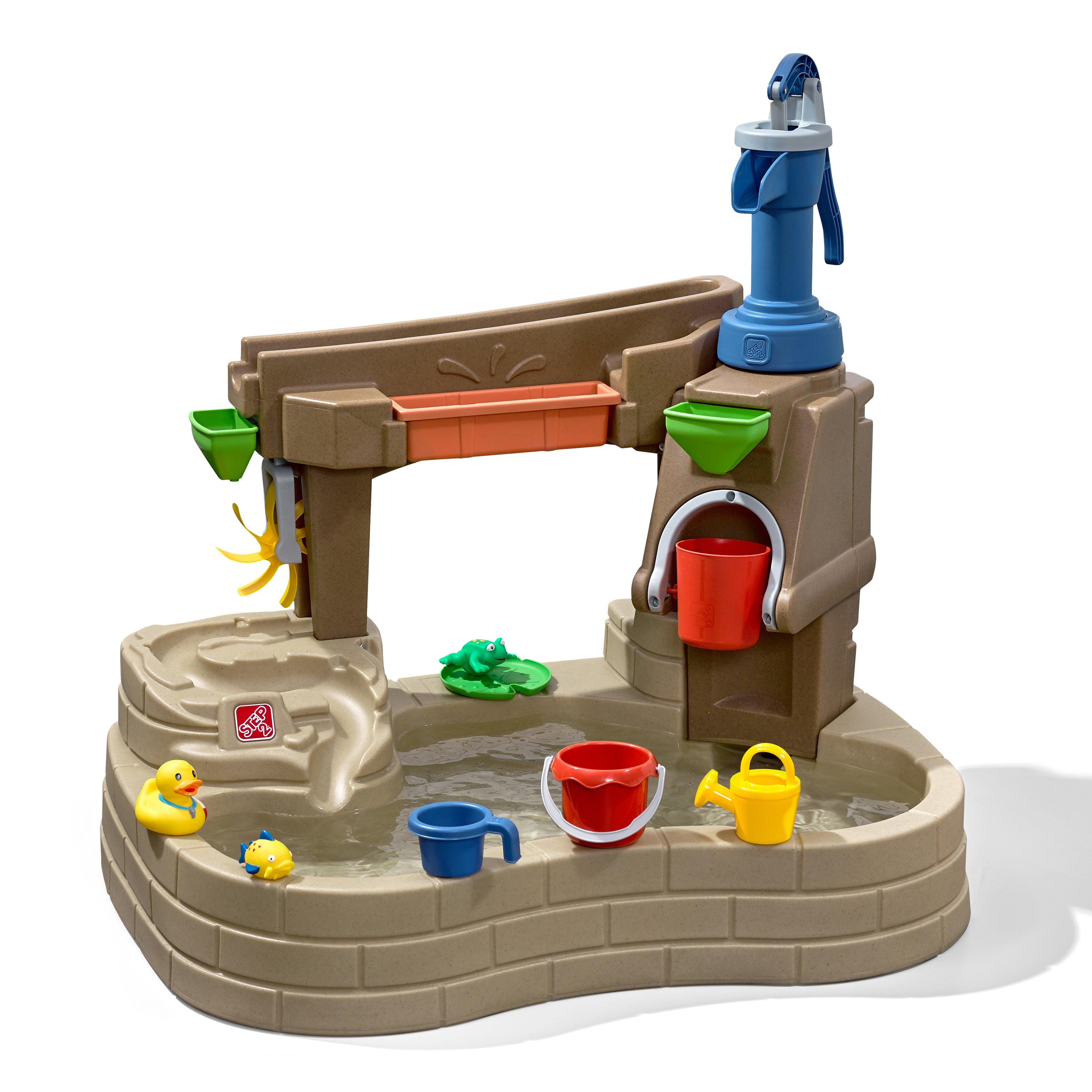 Step2 Pump & Splash Discovery Pond Water Table Outdoor Water Toy with Water Pump, Brown - FunCorp India