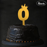 PartyCorp Gold Acrylic Number Zero Digit 4 Inch Cake Topper,1 Piece