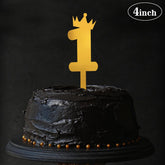PartyCorp Gold Acrylic Number One Digit 4 Inch Cake Topper,1 Piece