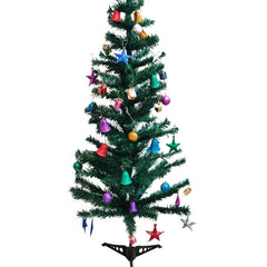 PartyCorp 4 ft Xmas Tree with 48 Decoration Glitter Ornaments and Danglers with Santa Hat for Home, Living Room Decor Combo - FunCorp India