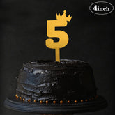 PartyCorp Gold Acrylic Number Five Digit 4 Inch Cake Topper,1 Piece