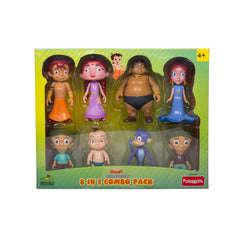 Funskool-Chhota Bheem and Friends with Articulation 8IN1 4 Inch Action Figure Pack for Ages 4+