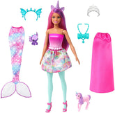 Barbie Mermaid Fantasy Dress-Up Clothes Set & Accessories Doll with Baby Unicorn and Dragon Pets for Kids Ages 3+