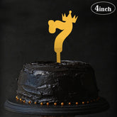 PartyCorp Gold Acrylic Number Seven Digit 4 Inch Cake Topper,1 Piece