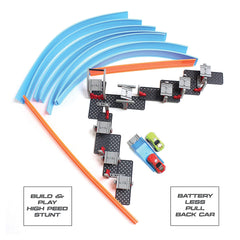 Playzu Track Champion – 108pcs Seven 360 Degree Loops Racing Track Game with Building Block Sets