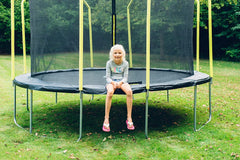Plum 10ft Junior Trampoline and Enclosure with Safety Net - Indoor & Outdoor Trampoline for Ages 6-14 Years
