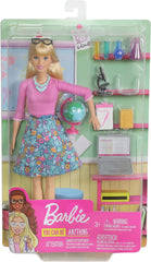 Barbie Blonde Hair Teacher Doll with Accessories for Kids Ages 3+