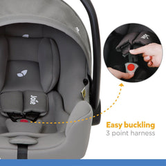 Joie I-Snug Infant Carrier Grey - Suitable Rearward Facing Birth for Ages 0-1 Years