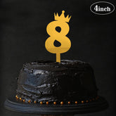 PartyCorp Gold Acrylic Number Eight Digit 4 Inch Cake Topper,1 Piece