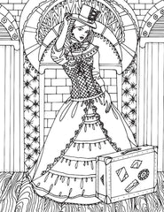 Dreamland Victorian Fashion Colouring Book - A Drawing Painting & Colouring Book For Adults (English)