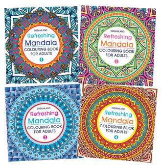 Dreamland Refreshing Mandala Colouring Book - A Drawing Painting & Colouring Book For Adults - Pack of 5 Titles(English)