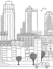 Dreamland Cityscape - Colouring Book - A Drawing Painting & Colouring Book For Adults (English)