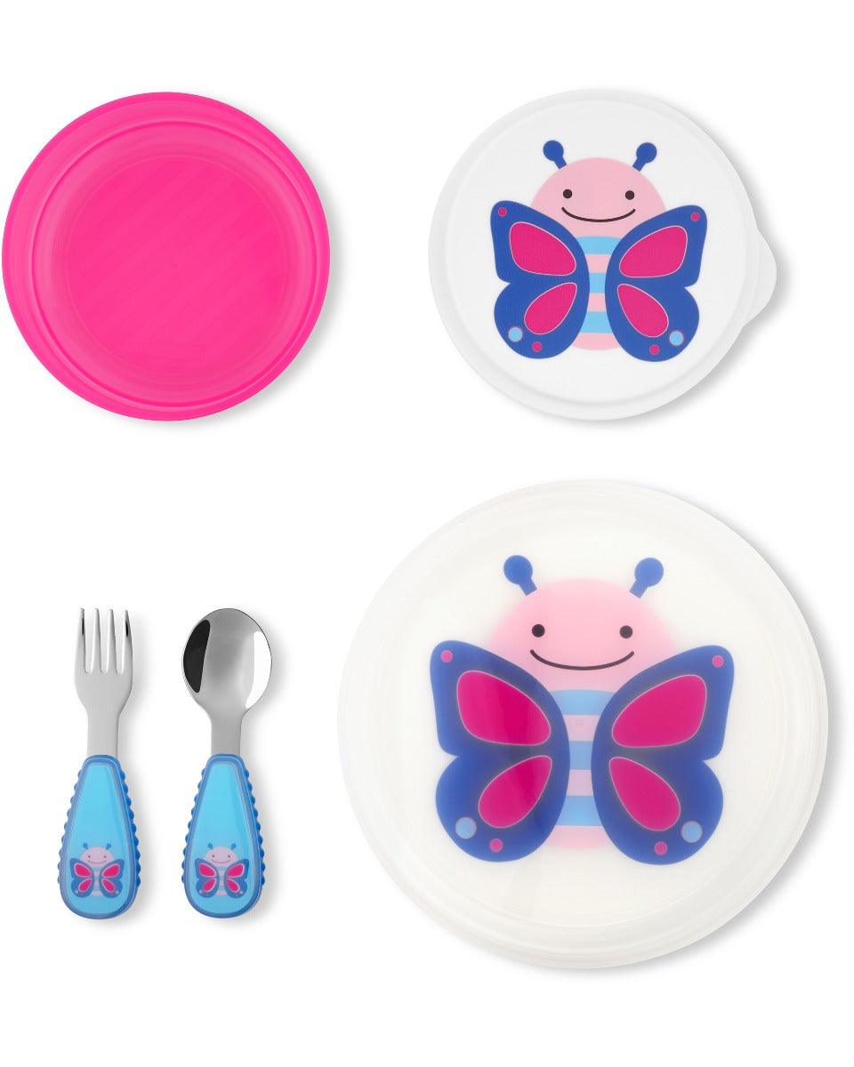 Skip Hop Zoo Table Ready Mealtime Set Butterfly - Weaning Accessory For Ages 0-4 Years