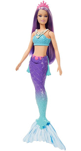 Barbie Dreamtopia Mermaid Doll (Purple Hair) with Blue & Purple Ombre Mermaid Tail and Tiara, Toy for Kids Ages 3 Yrs & Up