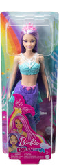 Barbie Dreamtopia Mermaid Doll (Purple Hair) with Blue & Purple Ombre Mermaid Tail and Tiara, Toy for Kids Ages 3 Yrs & Up