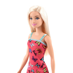 Barbie With Colorful Butterfly And Barbie Logo Print Dress & Strappy Heels - Pink - FunCorp India