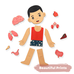 Nesta Toys Wooden Human Body Anatomy Puzzle 14 Pcs - Montessori Puzzle for Preschoolers and Kids Ages 3+ - FunCorp India