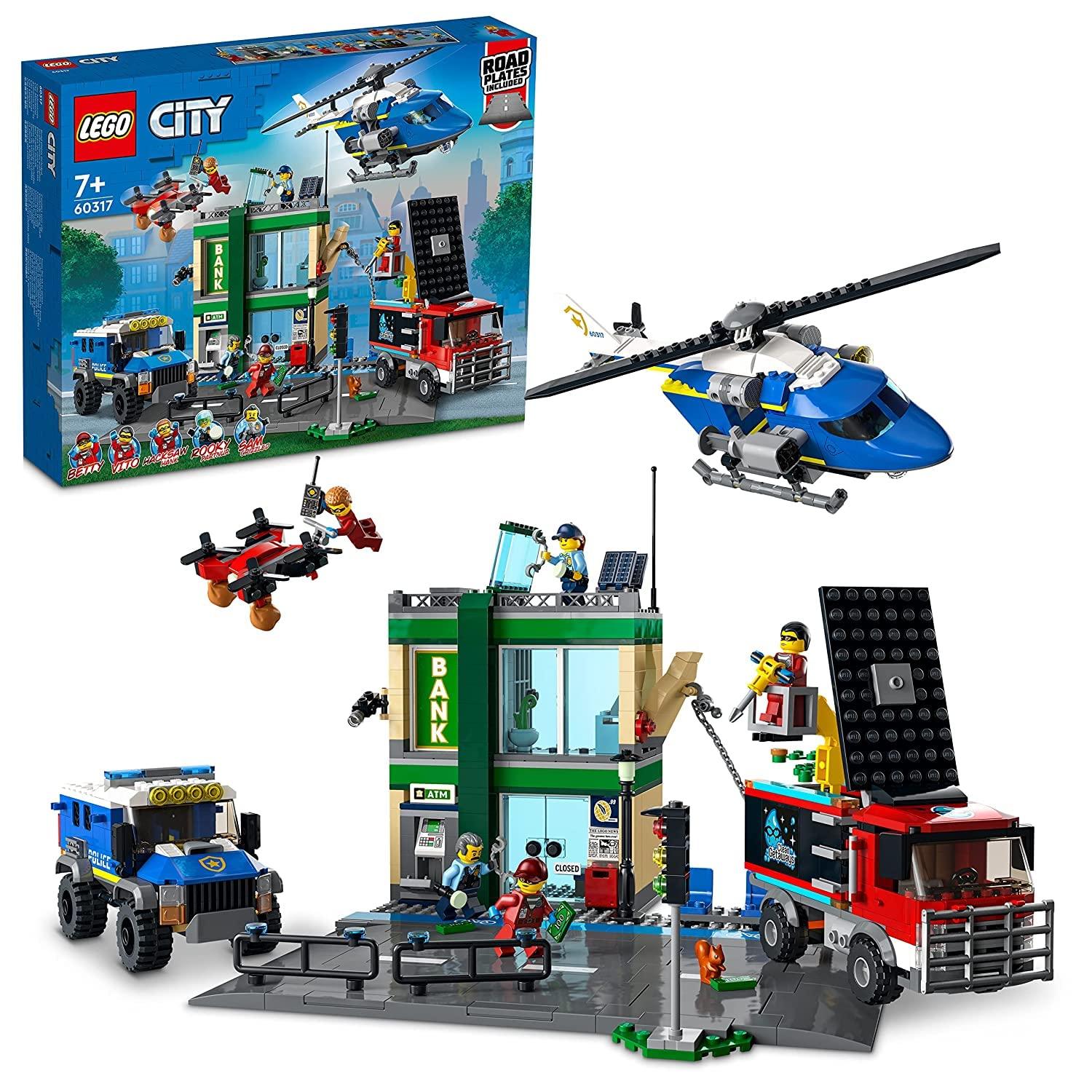 LEGO City Police Chase at The Bank Building Kit for Ages 7+ - FunCorp India