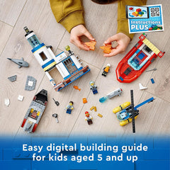 LEGO City Seaside Police and Fire Mission Building Kit for Ages 5+ - FunCorp India