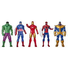 Marvel 6 Inch Super Heroes Iron Man, Spider-Man, Captain America, Hulk, Thanos Action Figure, Pack of 5 - FunCorp India