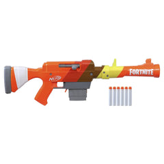 Nerf Fortnite HR Dart Blaster, Ruff Wrap Design, 6-Dart Elite Clip, 6 Nerf Elite Darts, Rotating Bolt, Detachable Barrel - FunCorp India