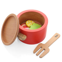 Nesta Toys Wooden Pot and Pan Pretend Play Kitchen Set of 9 for Kids Ages 3+ - FunCorp India