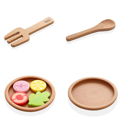 Nesta Toys Wooden Pot and Pan Pretend Play Kitchen Set of 9 for Kids Ages 3+ - FunCorp India