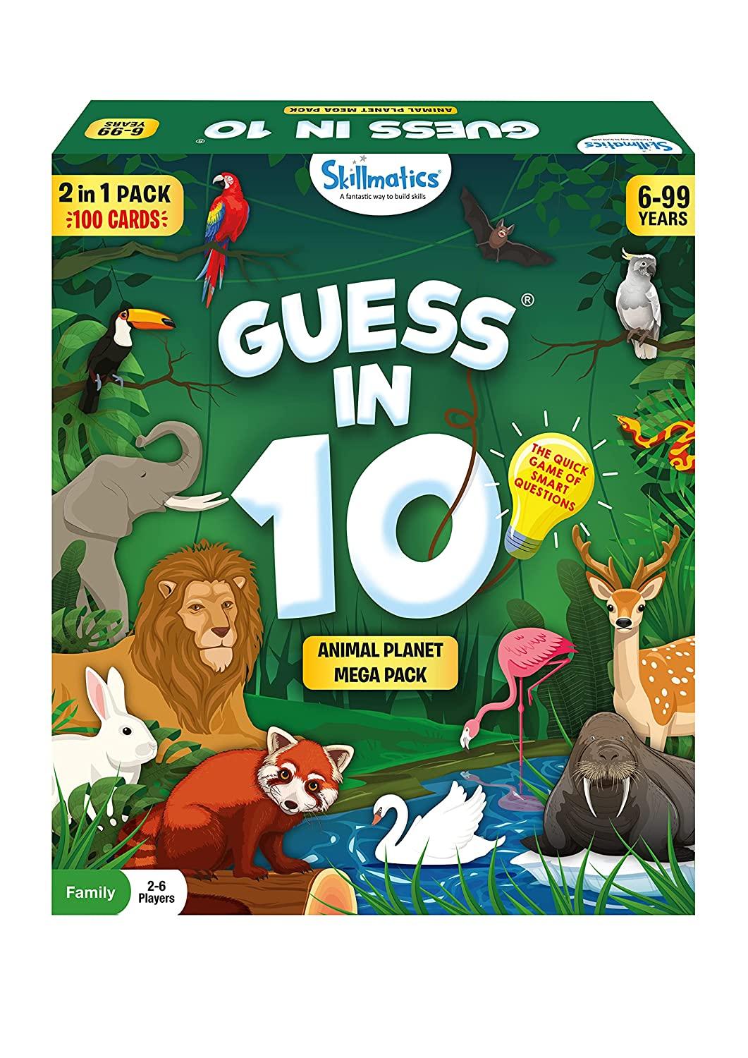 Skillmatics Guess in 10 Animal Planet Mega Pack - Family Card Game for Ages 6+ - FunCorp India
