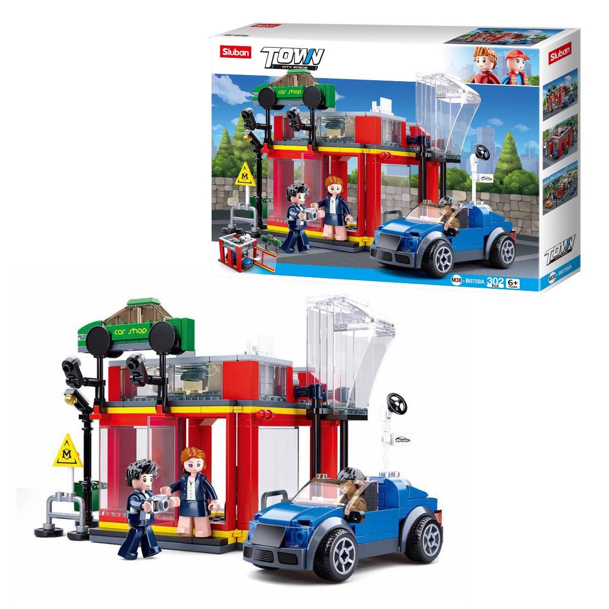 Sluban Town Automobile Sales Service Shop Building Blocks For Ages 6+