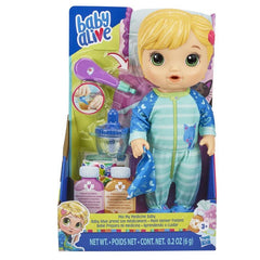 Baby Alive Mix My Medicine Baby Doll, Kitty-Cat Pajamas, Drinks and Wets, Doctor Accessories, Blonde Hair Toy for Kids Ages 3 and Up