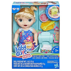 Baby Alive Snackin' Shapes Baby Doll That Eats and “Poops” with Pasta Maker, Reusable Doll Food