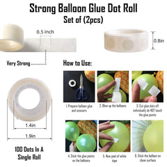 PartyCorp 100 pcs Balloon Glue Dot Point Dots Removable, 1 Roll