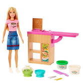 Barbie Noodle Bar Playset with Blonde Doll, Workstation, Accessories