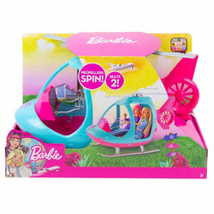 Barbie Travel Pink and Blue Helicopter with Spinning Rotors