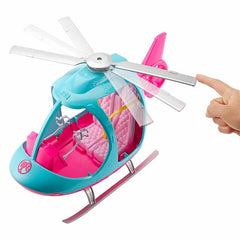 Barbie Travel Pink and Blue Helicopter with Spinning Rotors