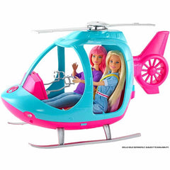 Barbie Travel Pink and Blue Helicopter with Spinning Rotors