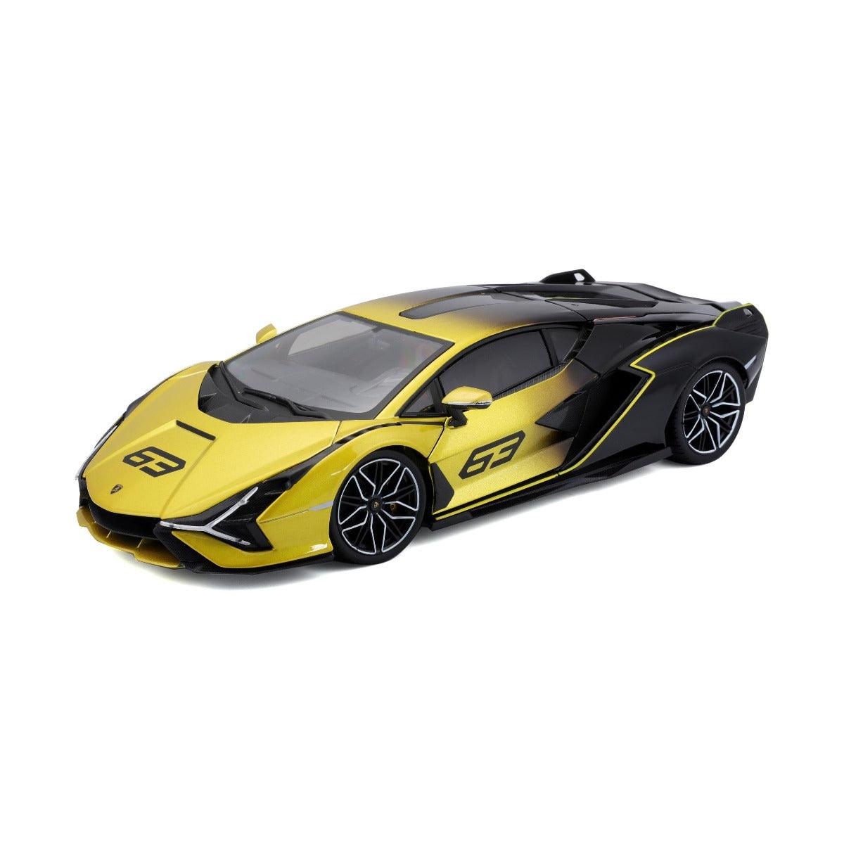 Bburago Die-Cast 1:18 Scale Lamborghini Sian FKP 37 (Yellow Fade) for Ages 5+