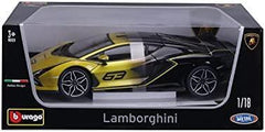Bburago Die-Cast 1:18 Scale Lamborghini Sian FKP 37 (Yellow Fade) for Ages 5+