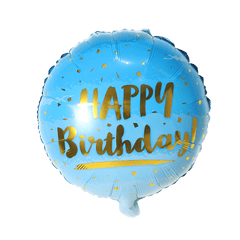 PartyCorp Happy Birthday Crown Gold and Blue Balloon Bouquet, Birthday Decoration Set for Boys, Girls and Adults, DIY Pack of 6
