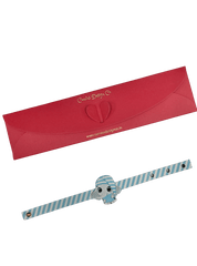 Canvas Design Baby Elephant With Blue Stripes Blue Rakhi/Band For Kids Ages 3-12 Years