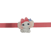 Canvas Design Baby Elephant With Polka Dots Pink Rakhi/Band For Kids Ages 3-12 Years