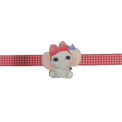 Canvas Design Baby Elephant With Polka Dots Pink Rakhi/Band For Kids Ages 3-12 Years