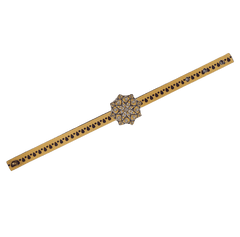 Canvas Design Mandala Yellow Rakhi/Band For Kids Ages 3-12 Years