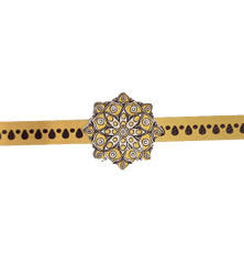 Canvas Design Mandala Yellow Rakhi/Band For Kids Ages 3-12 Years