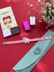 Canvas Design Unicorn Baby Pink Rakhi/Band For Kids Ages 3-12 Years