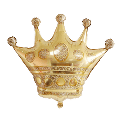 PartyCorp Happy Birthday Crown Gold and Blue Balloon Bouquet, Birthday Decoration Set for Boys, Girls and Adults, DIY Pack of 6