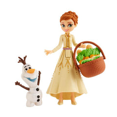 Disney Frozen Anna and Olaf Small Dolls With Basket Accessory, Inspired by the Disney Frozen 2 Movie