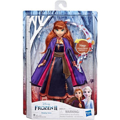 Disney Frozen Singing Anna Fashion Doll with Music Wearing Purple Dress Inspired by The Frozen 2 Movie, Toy for Kids 3 Years & Up
